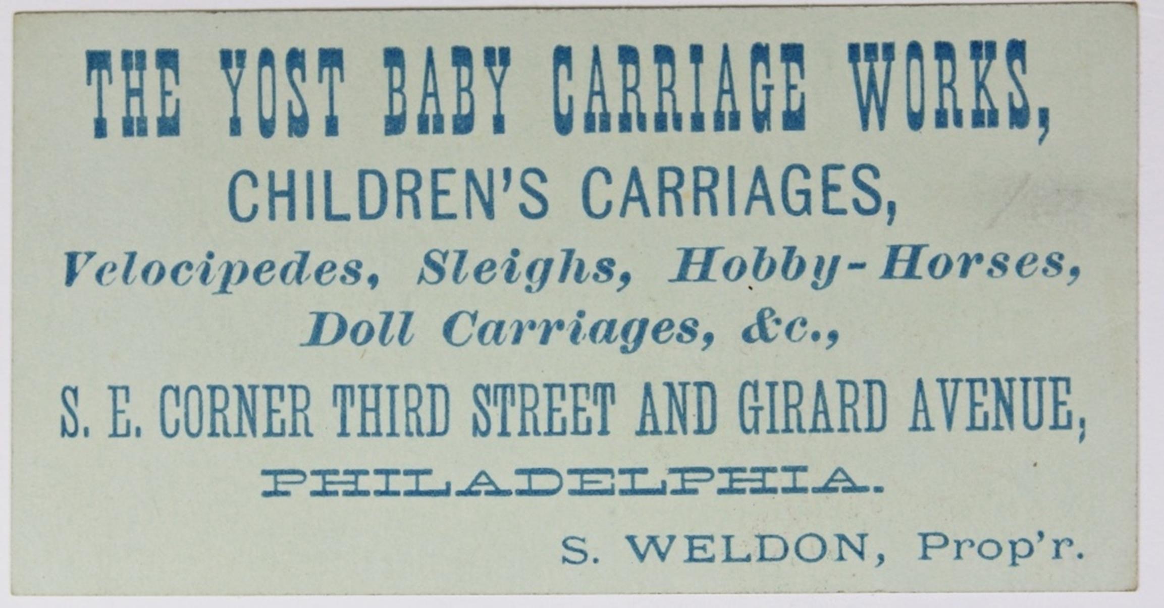 1870'S PENNSYLVANIA BABY CARRIAGE AD