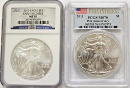 2011 AND 2010 AMERICAN SILVER EAGLES