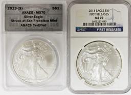 2013-S AND 2013 AMERICAN SILVER EAGLE