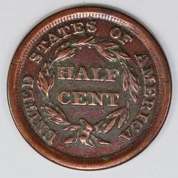 1855 HALF CENT