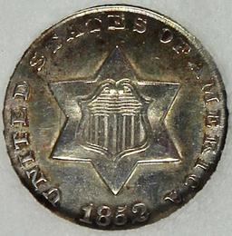 1852 THREE CENT SILVER