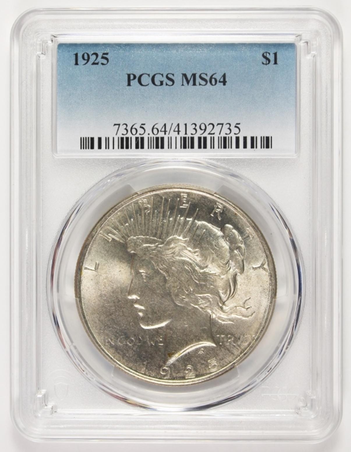 1925 PEACE SILVER DOLLAR