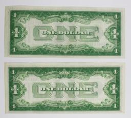 (2) 1928-B $1.00 SILVER CERTIFICATES
