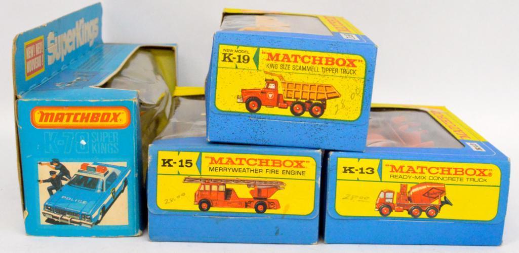 Four Matchbox Super Kings vehicles in original boxes