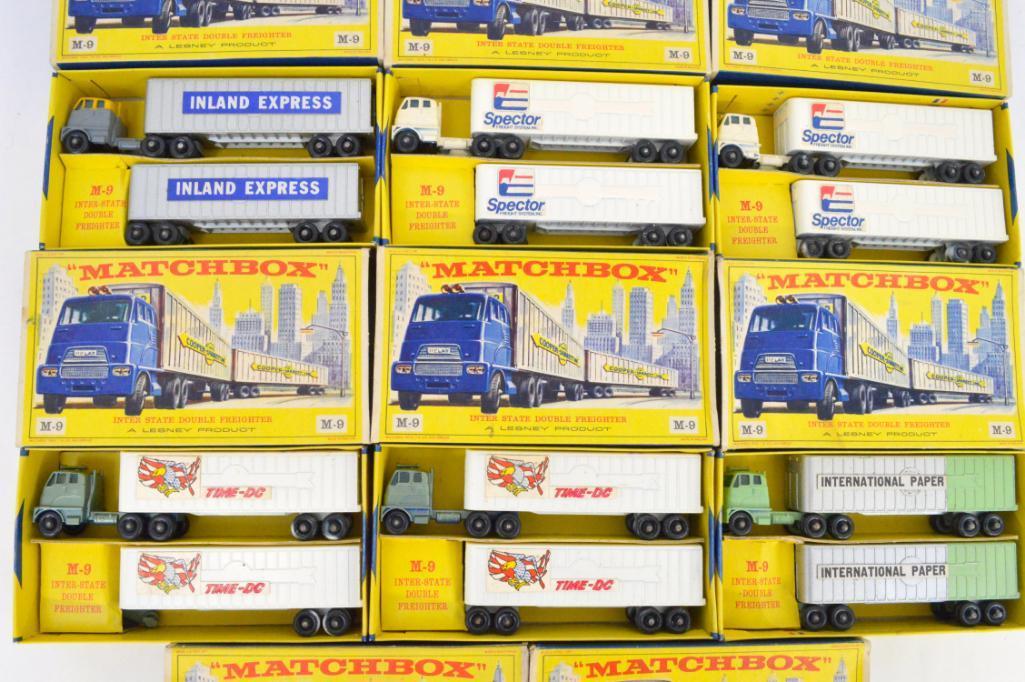 Eight Matchbox M-9 Inter State Double Freighter 2 Packs Custom Decorated in original boxes