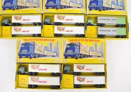 Eight Matchbox M-9 Inter State Double Freighter 2 Packs Custom Decorated in original boxes