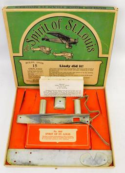 Vintage Metalcraft Corporation No. 800 The Spirit of St. Louis Airplane Construction kit in original