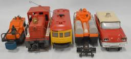 Four Lionel postwar O gauge powered units and track cleaner 50 56 60 68 3927