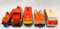 Four Lionel postwar O gauge powered units and track cleaner 50 56 60 68 3927