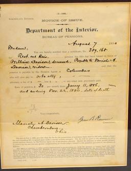 Department of the Interior Paper for William Davison Civil war Ohio Infantry