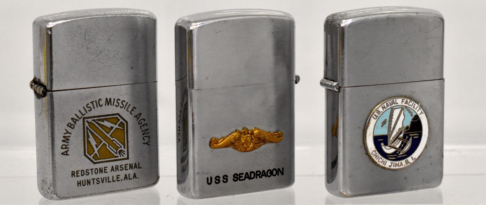 Group of six Korean / Vietnam War era cigarette lighters