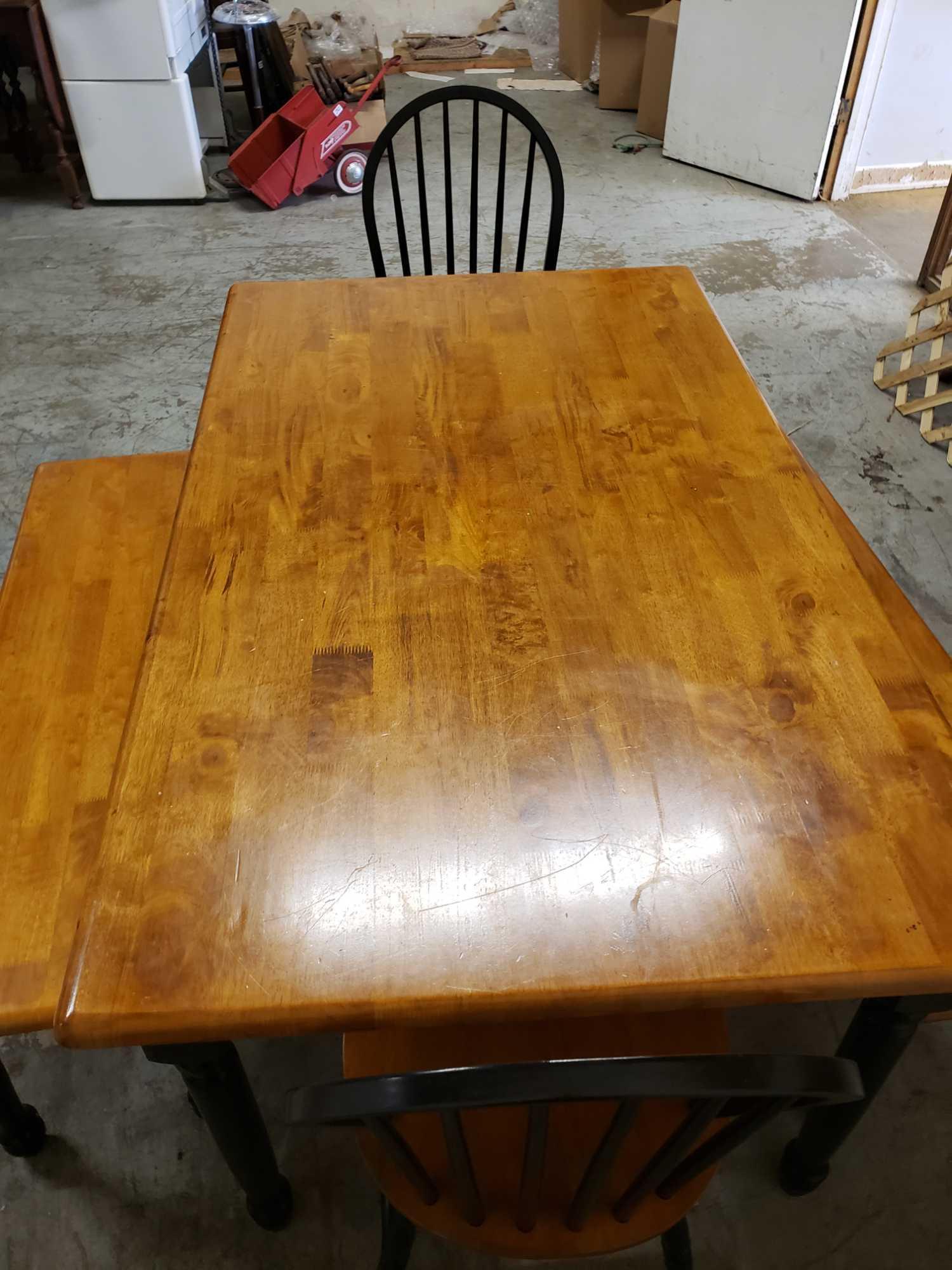Kitchen Table with Benches & Chairs Set