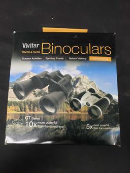 (2) VIVITAR BINOCULARS GT series 10x50 &5x30