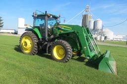 John Deere 7730 MFWD tractor, 420/80/R46 rear duals, 380/85/R30 front, Pow