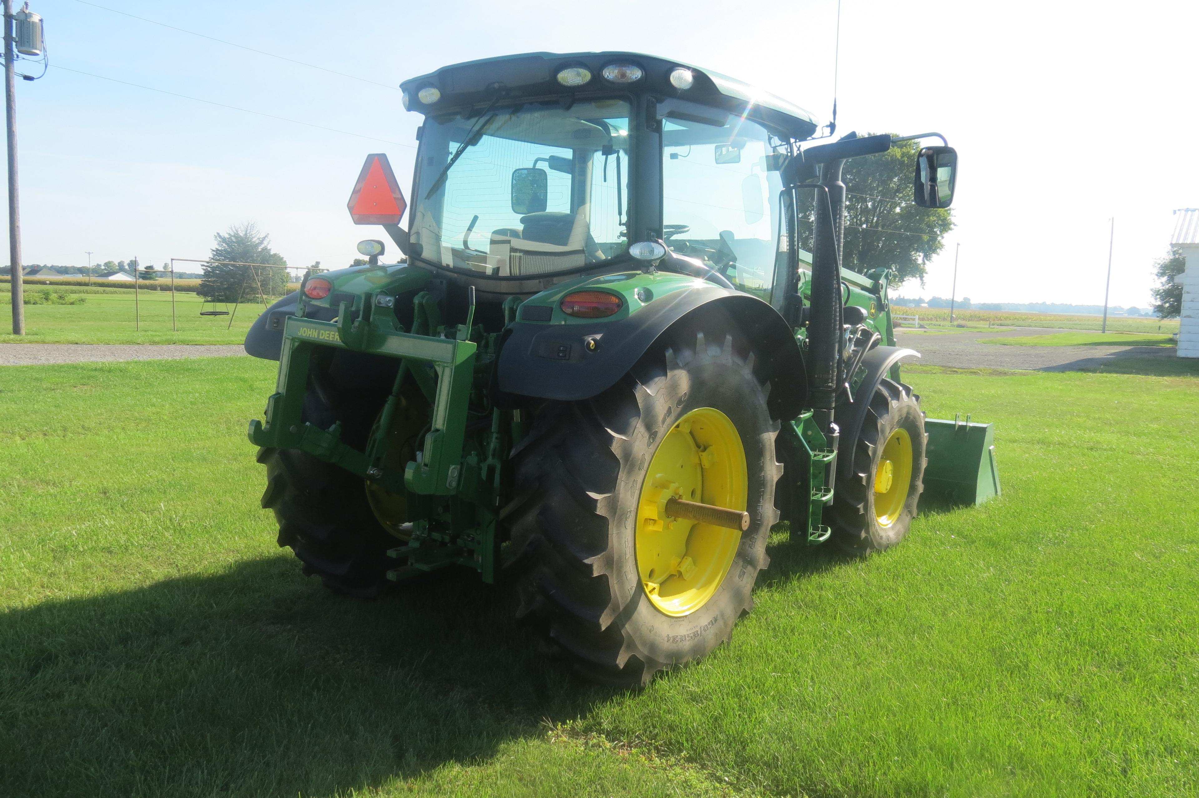 John Deere 6115R MFWD tractor, 460/85R/34 rear, 380/85R/24 front, 7â€� tou