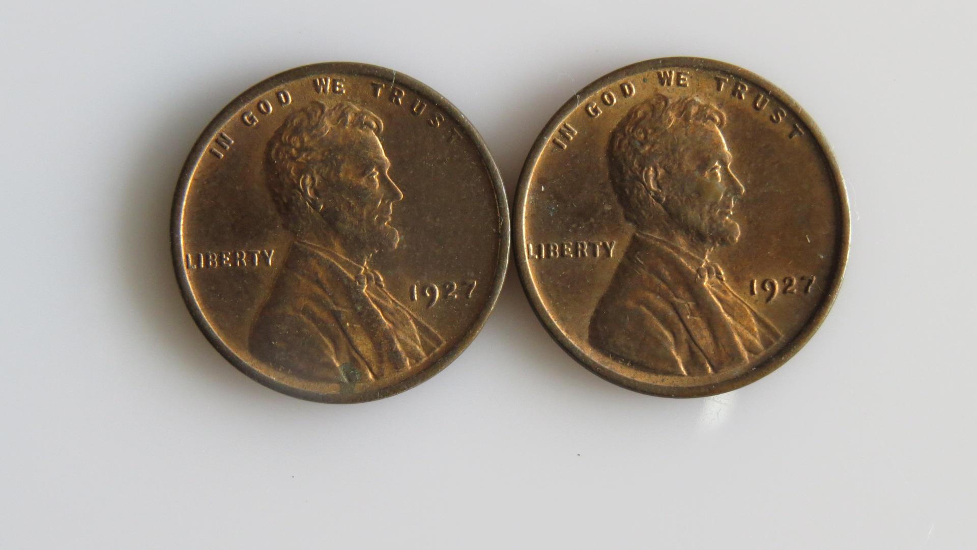 A Pair of Uncirculated 1927 Lincoln Cents