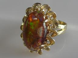 Custom 14k Boulder Opal Cocktail Ring