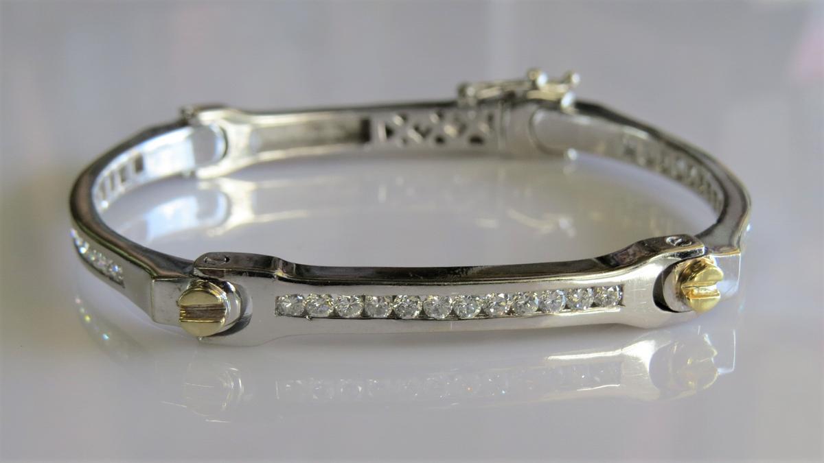 14KT White Gold 4 Segmented Diamond Bracelet