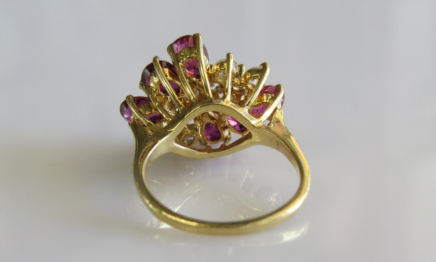 14KT Yellow Gold Ruby and Diamond Ring