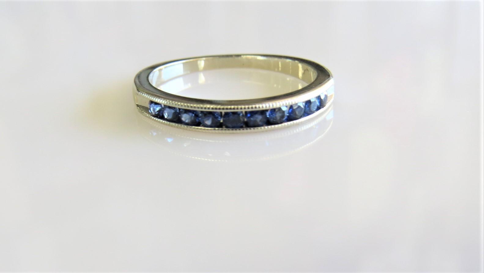 18k White Gold LDS Sapphire Band