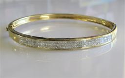 14K Yellow Gold Diamond Bangle