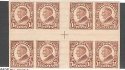 US SC 631 1.5c Cross Gutter Block of 8 Mint OGnh