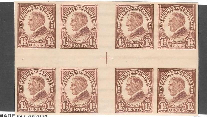 US SC 631 1.5c Cross Gutter Block of 8 Mint OGnh