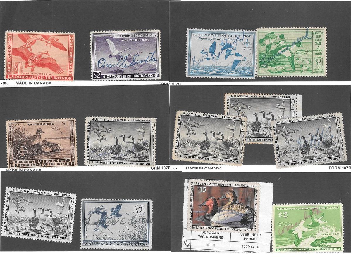 39 US Duck Stamps Inc WA and CA State Stamps