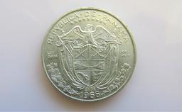 1966 Silver Panama Crown Un Balboa KM27 Ch. Unc.