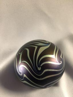 Signed Art Glass Paperweight 1973