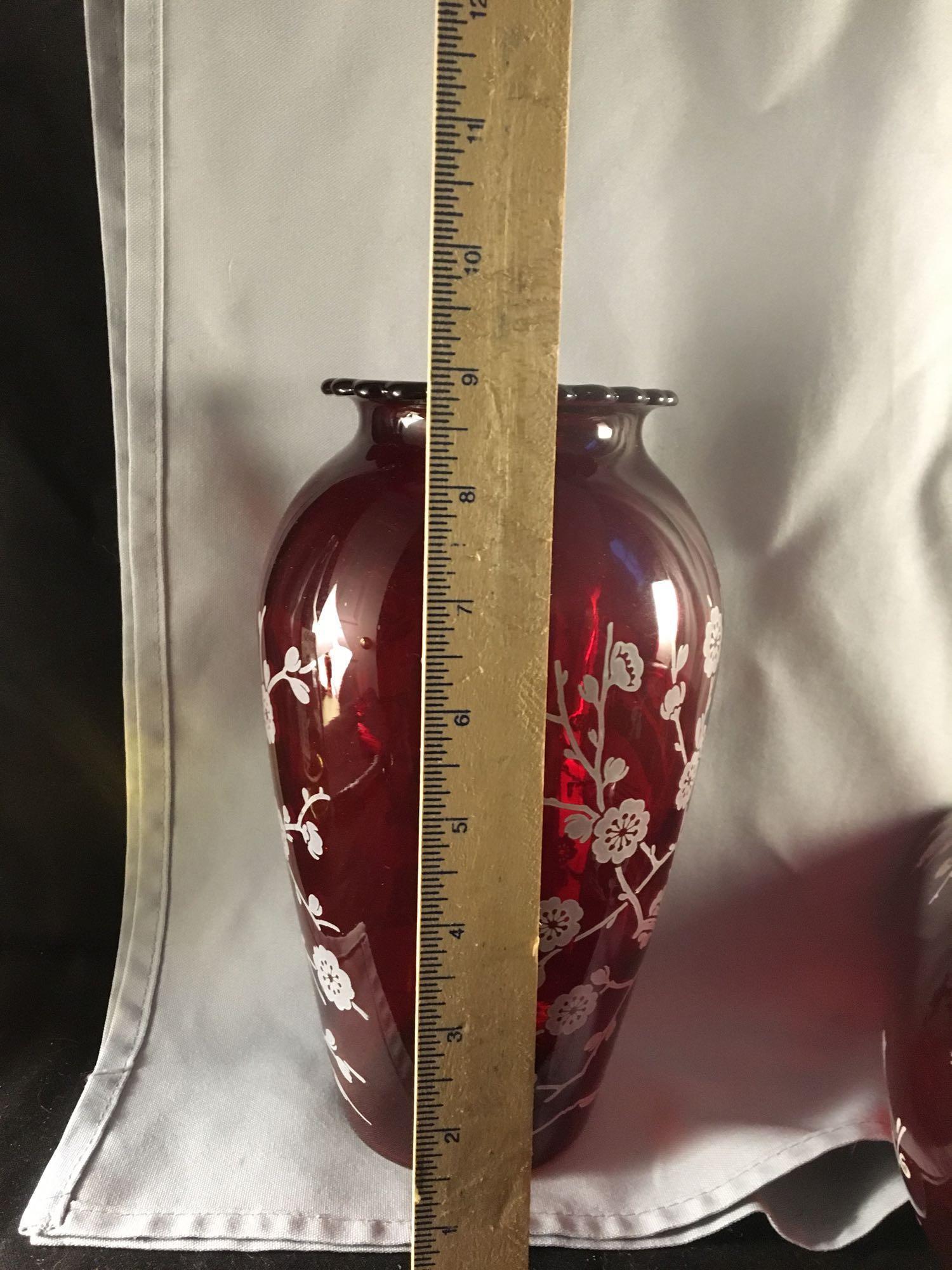 Pair Of Ruby Vases