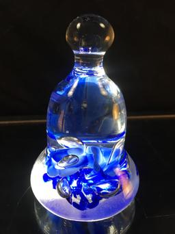 Bell Shaped Stamped Glass Art Paperweight