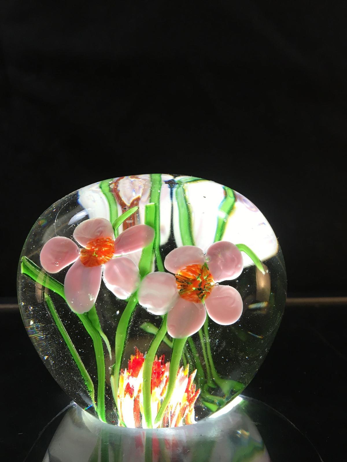Flower Glass Art Paperweight
