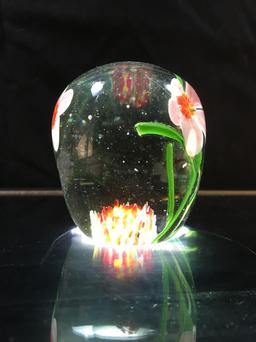 Flower Glass Art Paperweight