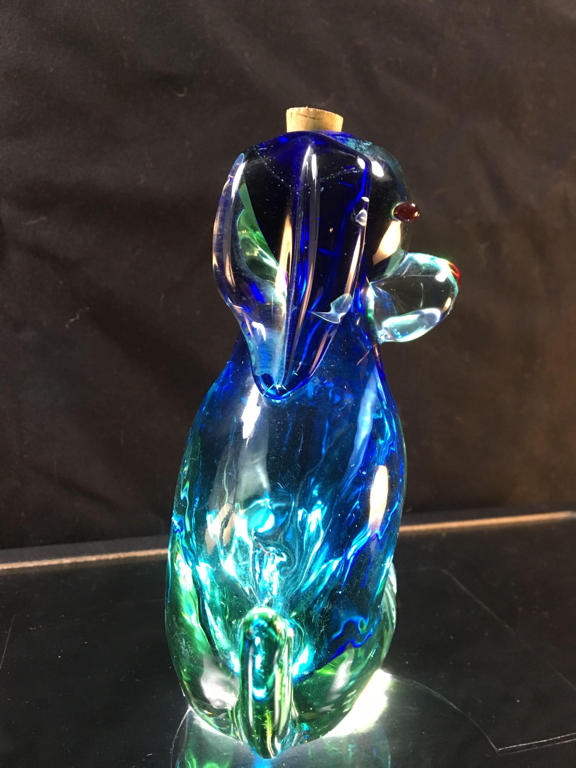 Art Glass Dog Flask/Decanter