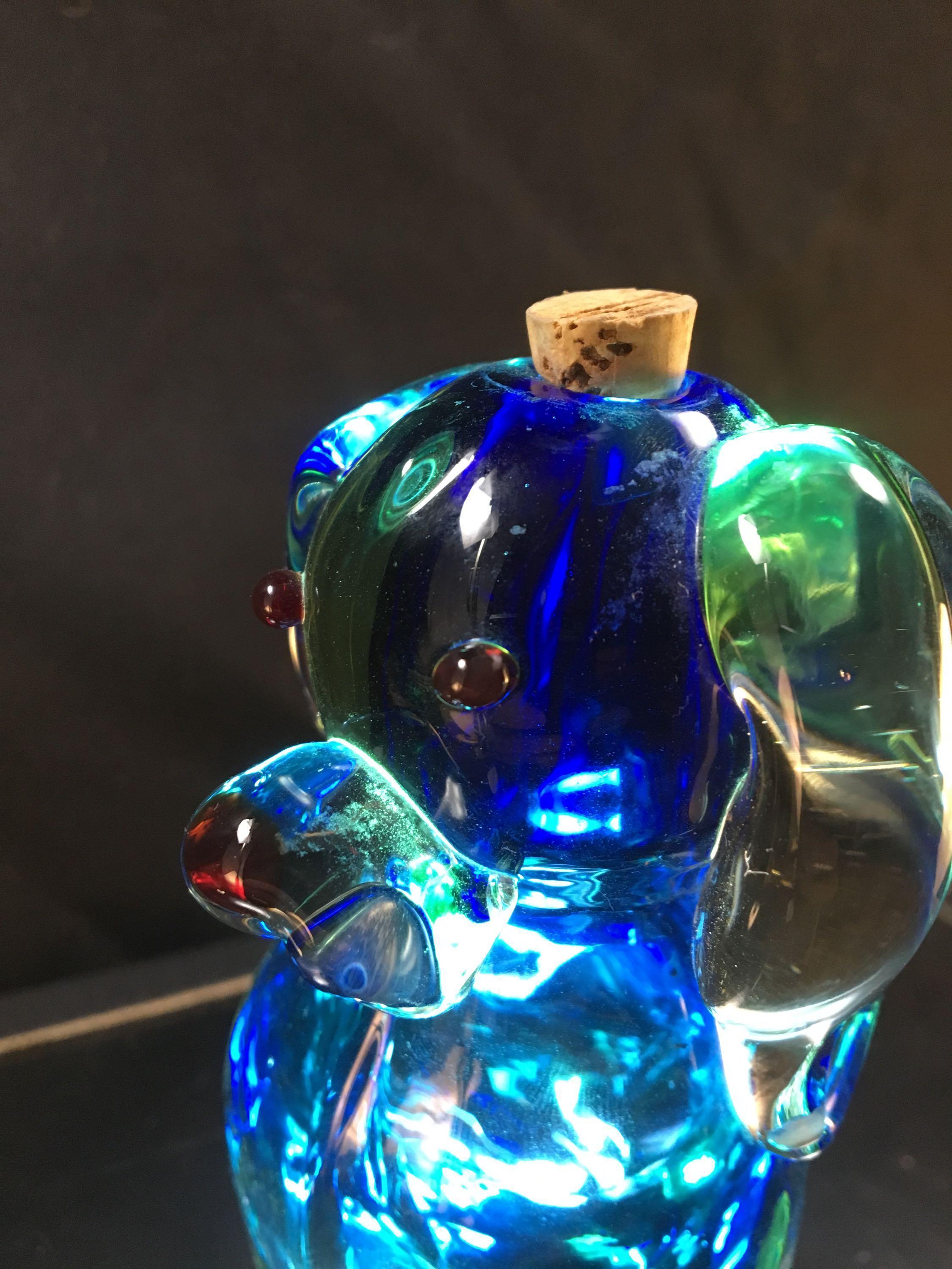 Art Glass Dog Flask/Decanter