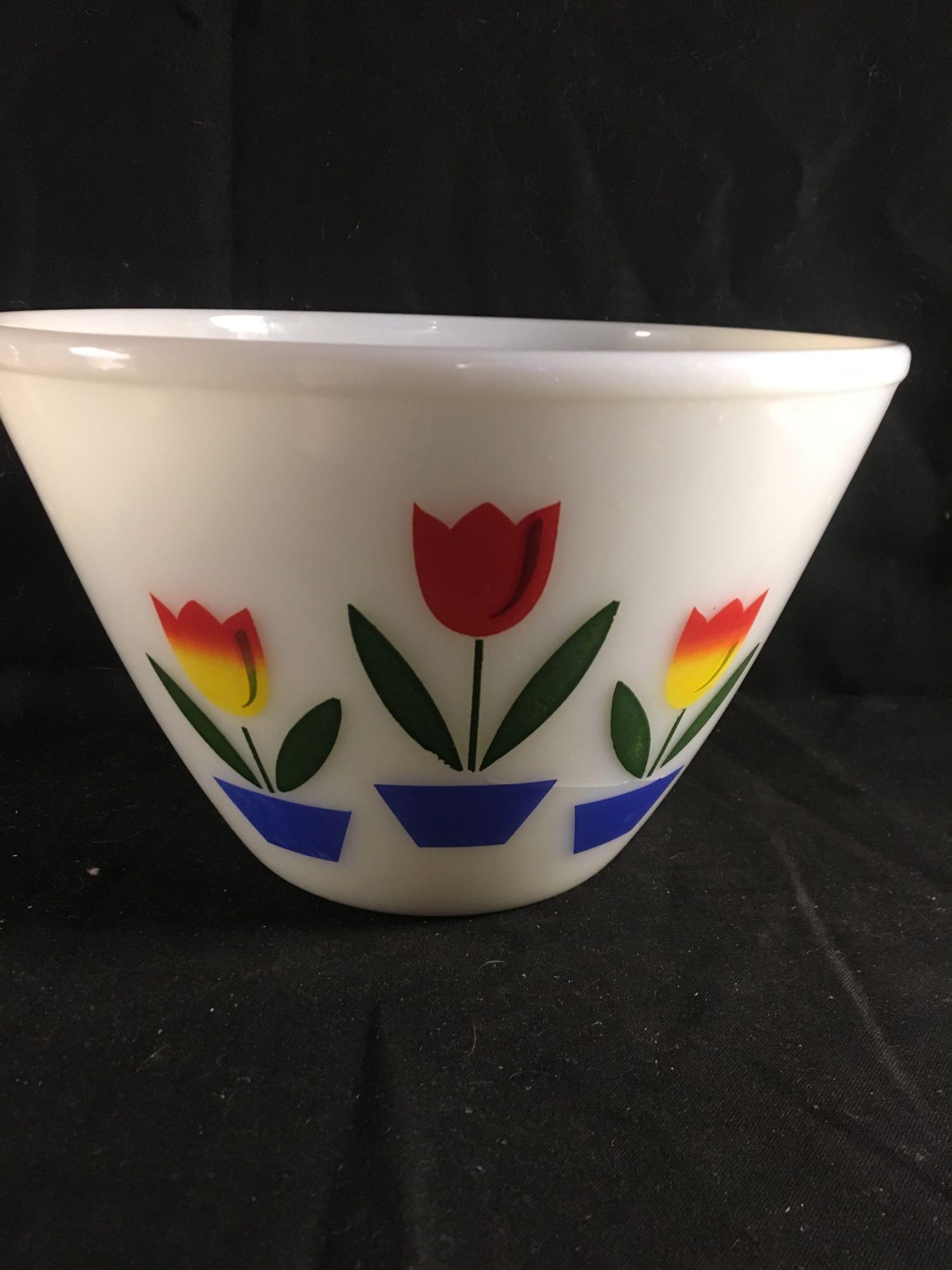 Large Fire King Tulip Bowl