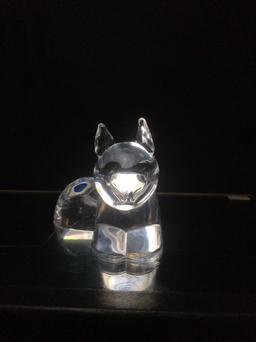 Steuben Signed Glass Art Cat