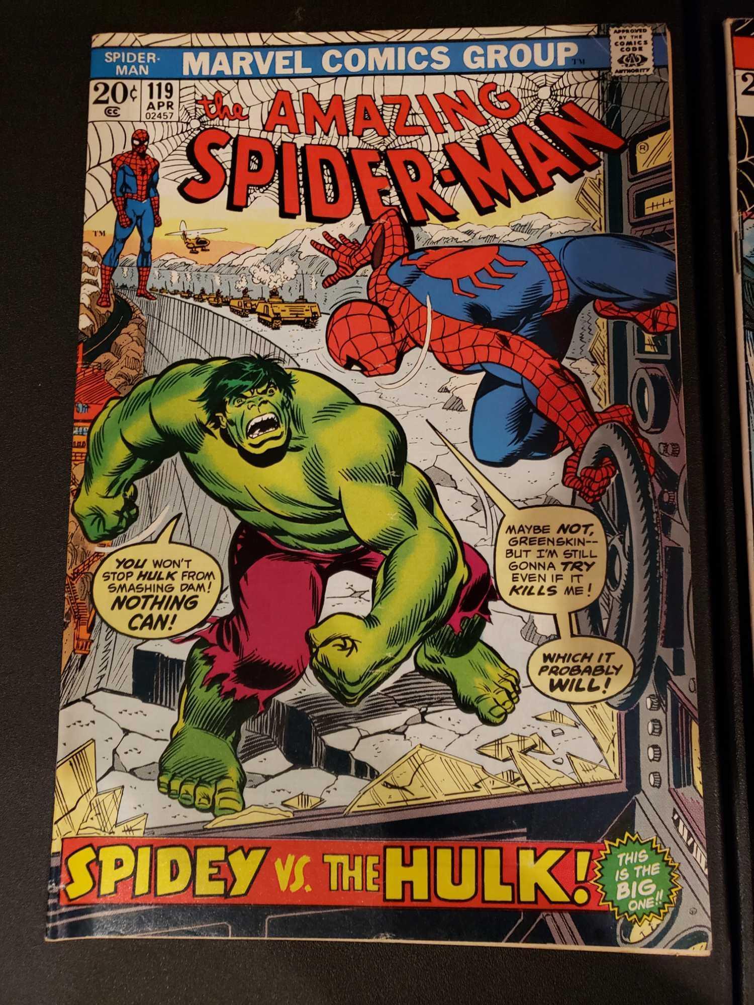 Marvel Bronze Age Comics AMAZING SPIDER-MAN 119 120 Spidey vs Hulk