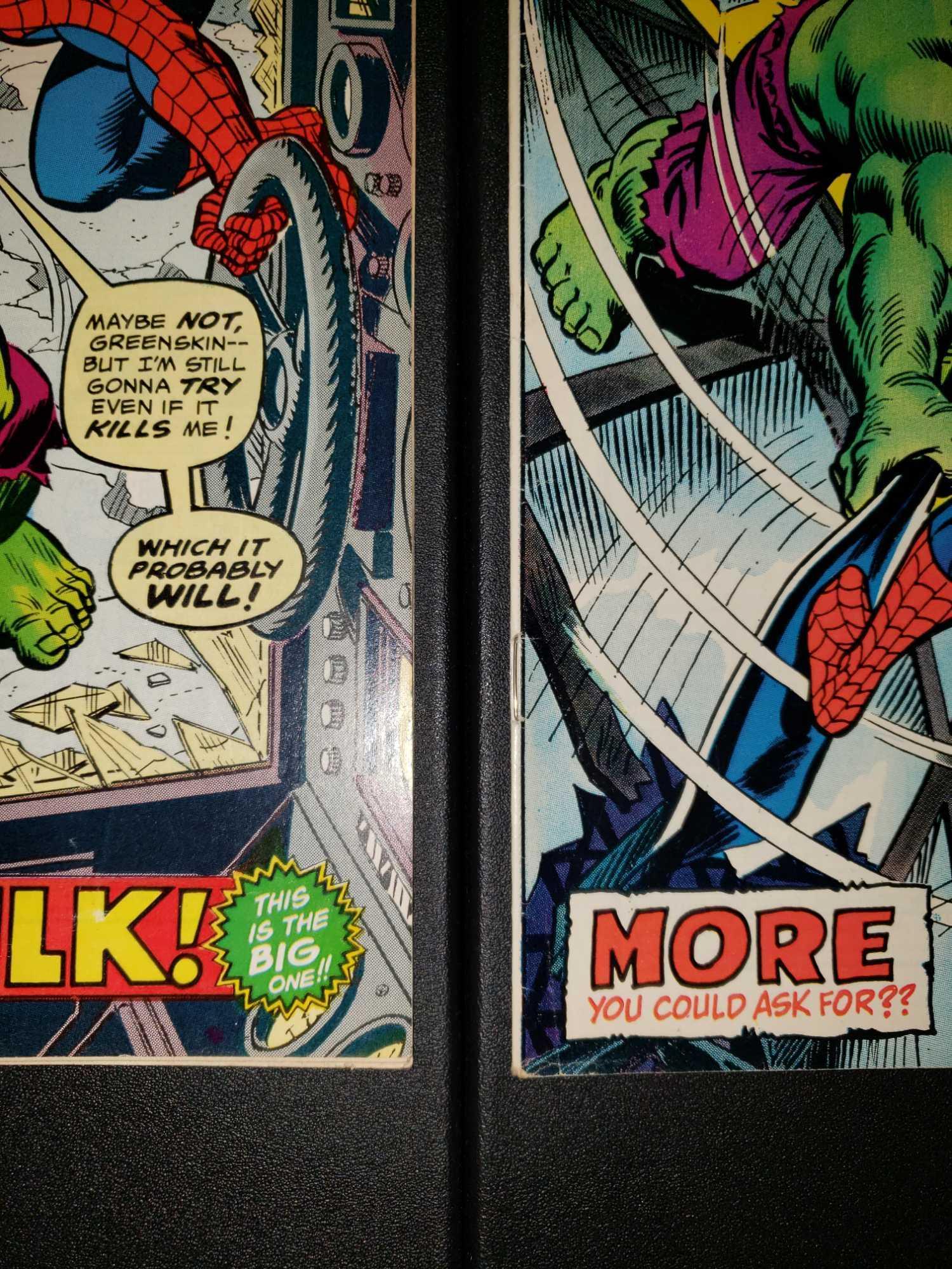 Marvel Bronze Age Comics AMAZING SPIDER-MAN 119 120 Spidey vs Hulk