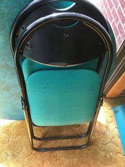 Retro Green Top Card Table With Two Chairs