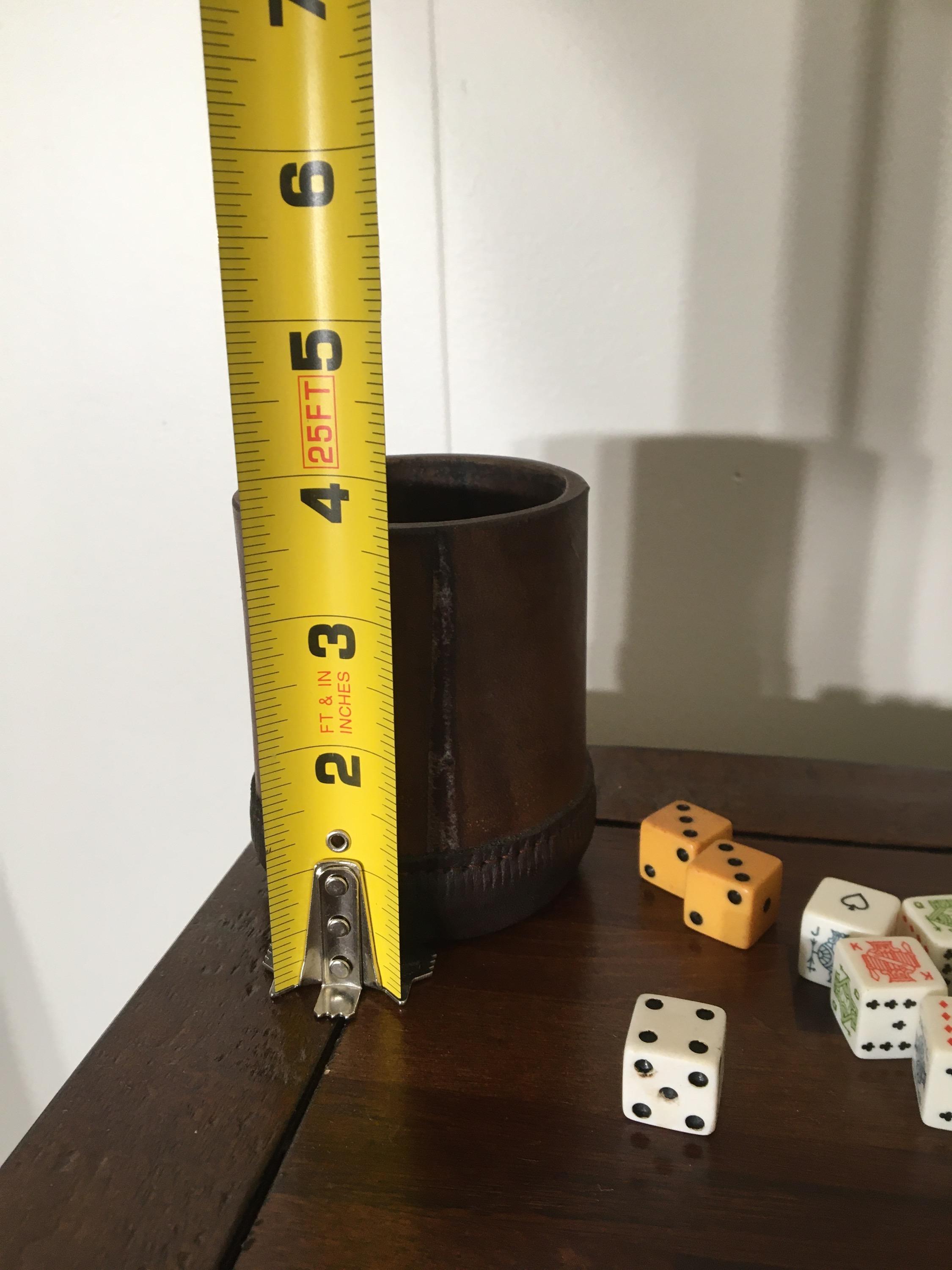 Leather Dice Cup With Vintage Dice