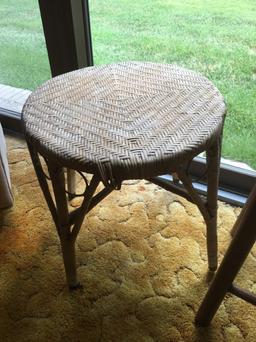 Wicker Table With Wicker Seat Stool