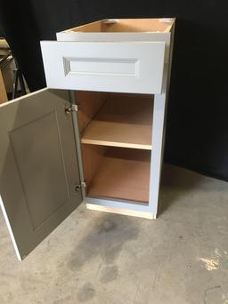 Light Gray Lower Kitchen Cabinet With Door & Drawer