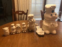 Pillsbury Dough Boy Cookie Jar And Shaker Sets