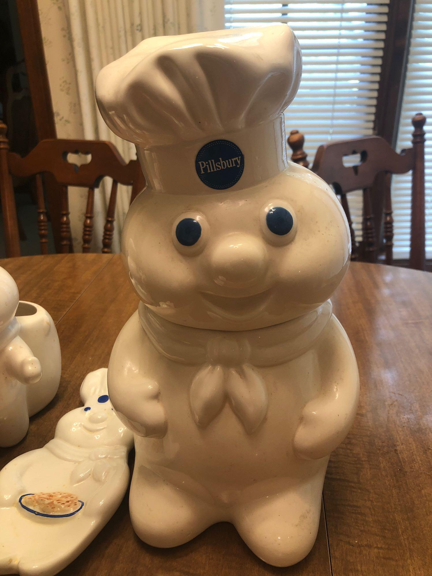 Pillsbury Dough Boy Cookie Jar And Shaker Sets