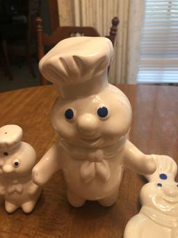 Pillsbury Dough Boy Cookie Jar And Shaker Sets