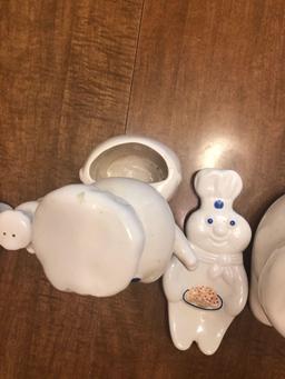 Pillsbury Dough Boy Cookie Jar And Shaker Sets