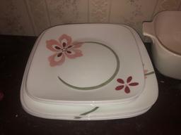 Corning Ware Baking Dish With Misc Dishware