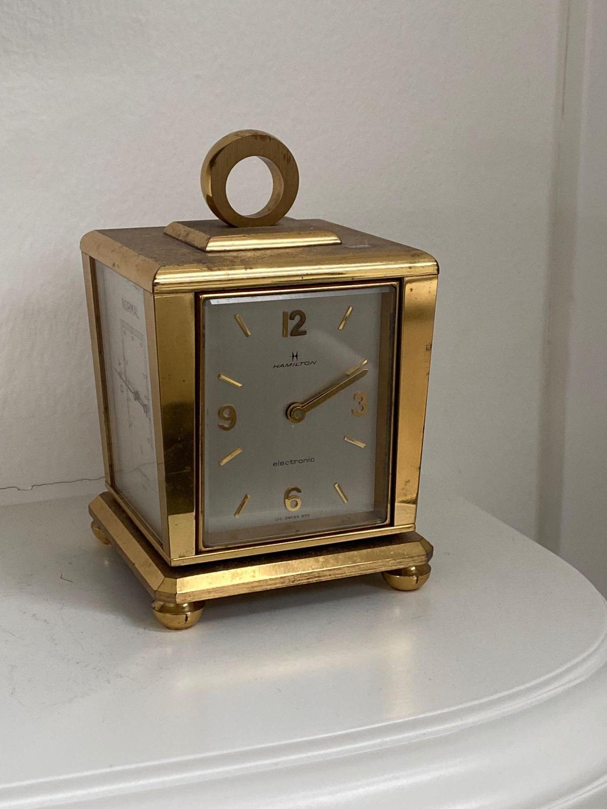 Classic Hamilton Brass Bass Clock/Barometer